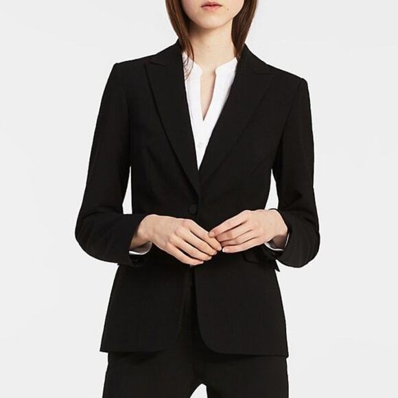 Calvin Klein Black Blazer Women's Tailored Blazer Suit Jacket Size 2 - Picture 1 of 7